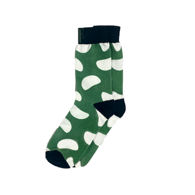 The Green Bean | Green & White Crew Socks